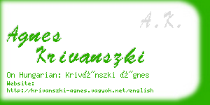 agnes krivanszki business card